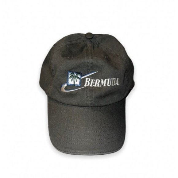 Vintage 1980s Embroidered Bermuda Destination Palm Tree￼Adjustable Hat - Picture 1 of 6